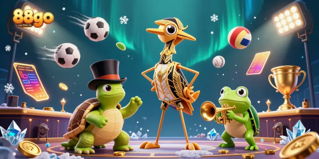 Experience the thrill of gaming at 88go com trang chủ with dynamic 3D cartoon characters and vibrant casino elements.