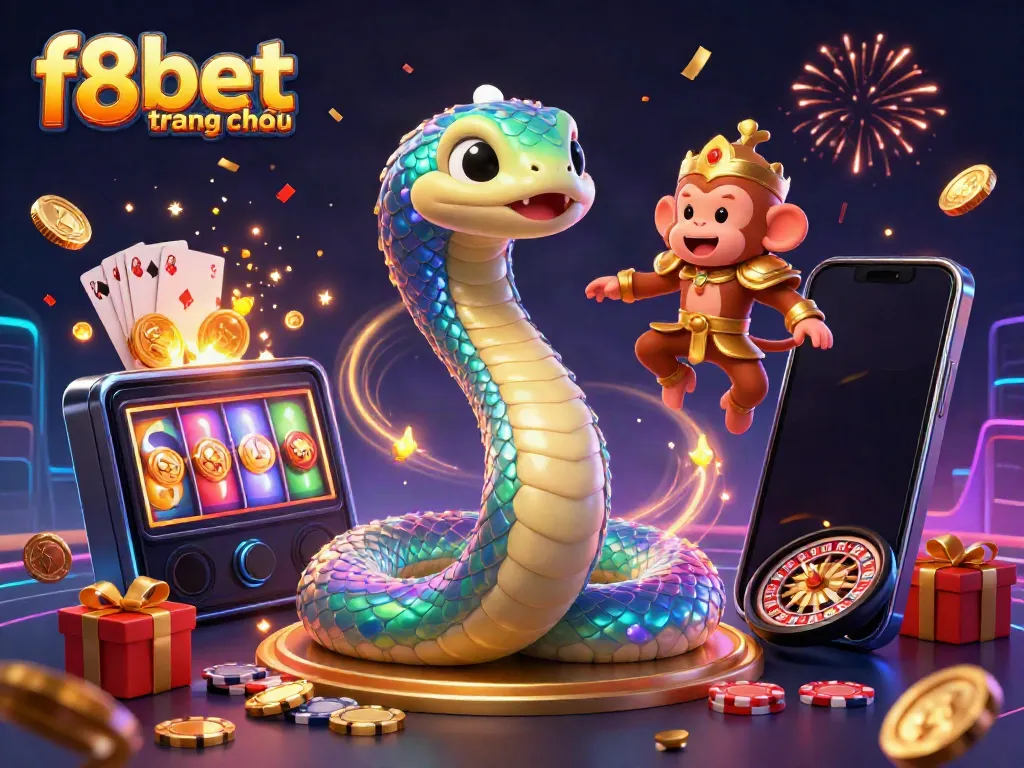 Engage with f8bet trang chủ in a vibrant online casino setting filled with games and dynamic characters.