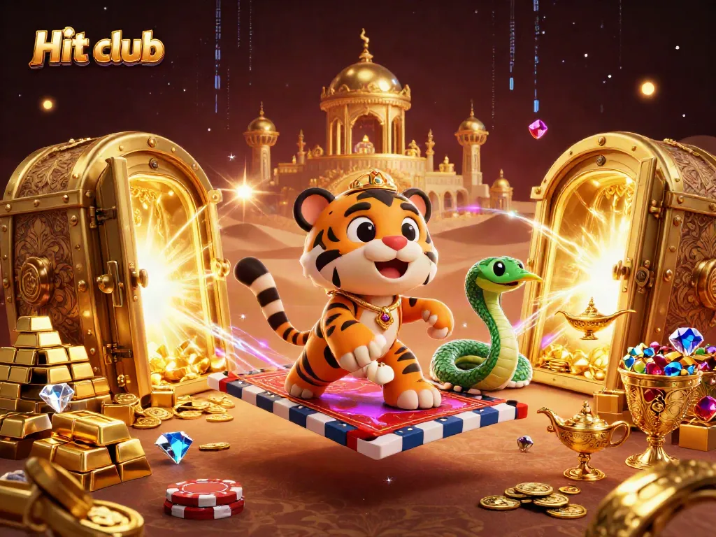 Hit club players spinning in excitement with golden treasures in a thrilling casino adventure.