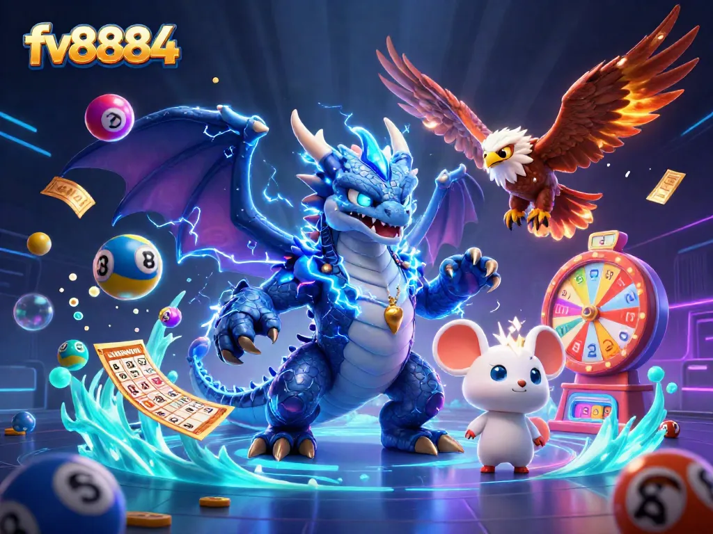 Engage with exciting gambling at fv8884 featuring vibrant characters and dynamic lottery elements.