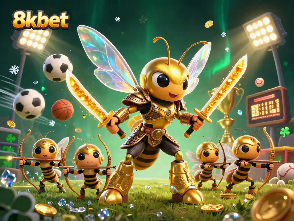 Experience the excitement of sports betting with 8xbet in this vibrant illustrated scene.