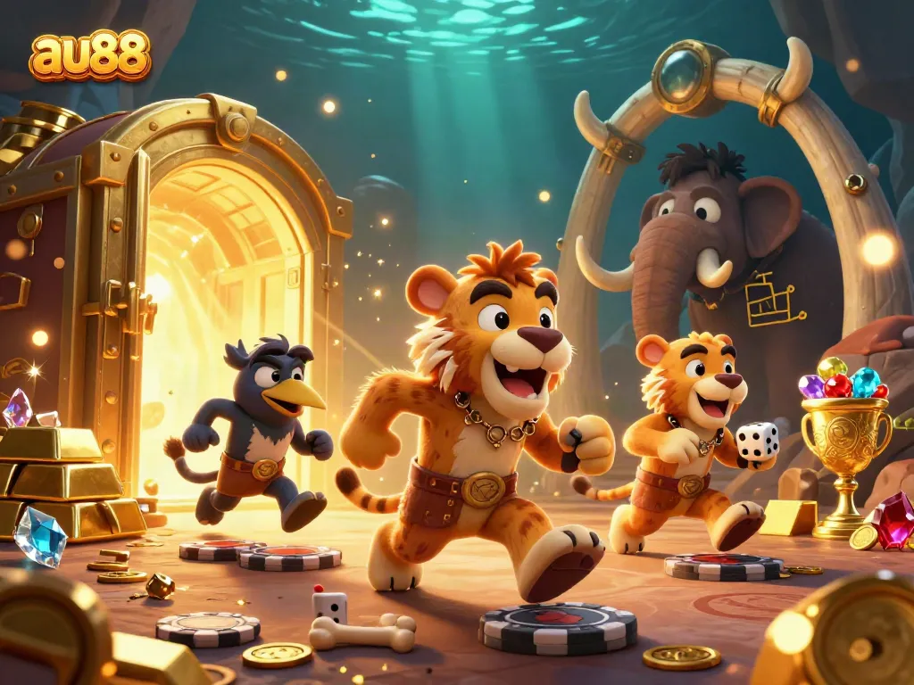 Engage with thrilling casino moments at au88 featuring caveman and tiger duo in action.